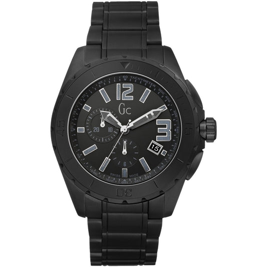 Gc X76011G2S watch for man with a black dial and ceramics strap.
