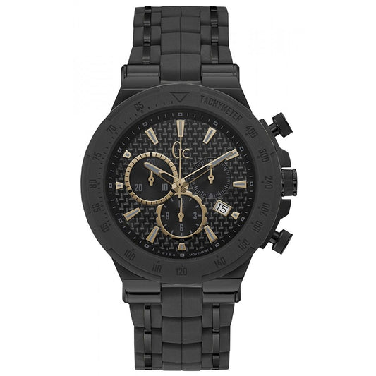 Gc Y35006G2 watch for man with a black dial and stainless steel strap.