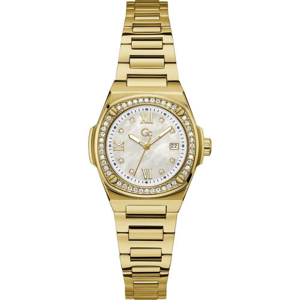 Gc Z12005L1MF watch for women with a grey dial and stainless steel strap.