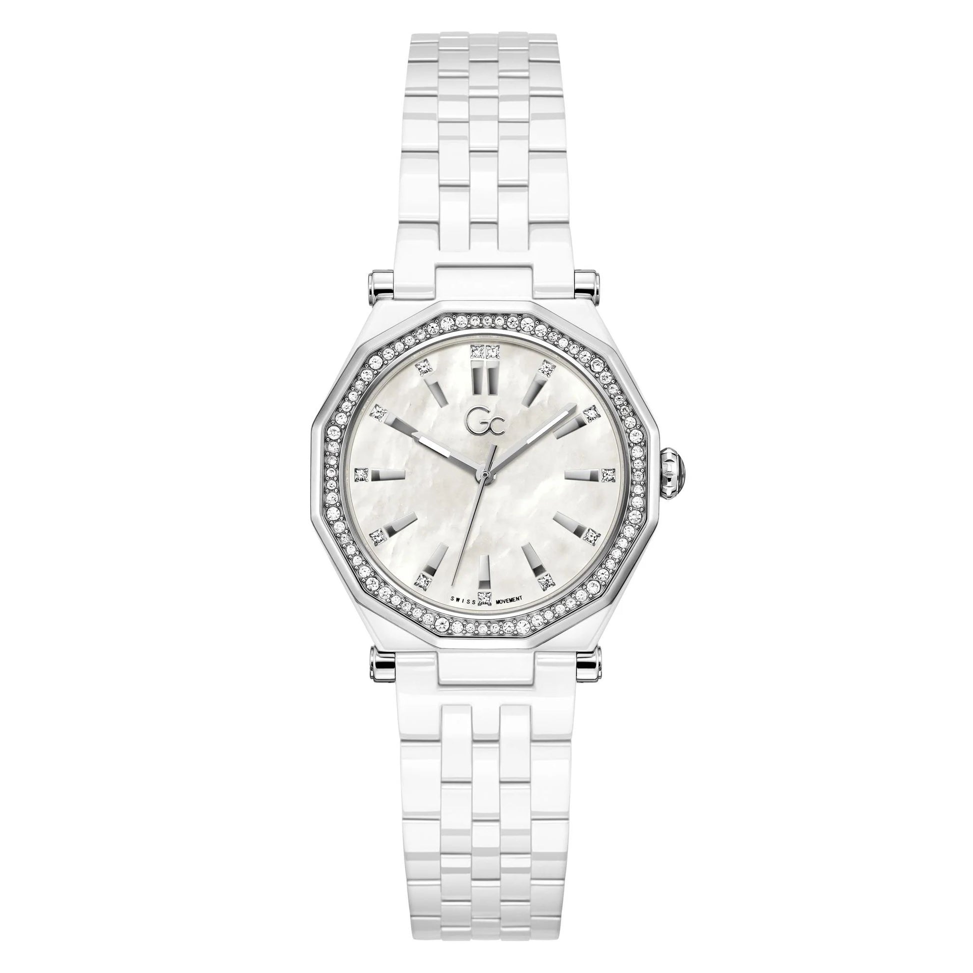 Gc Z59003L1 watch for women with a grey dial and ceramics strap.